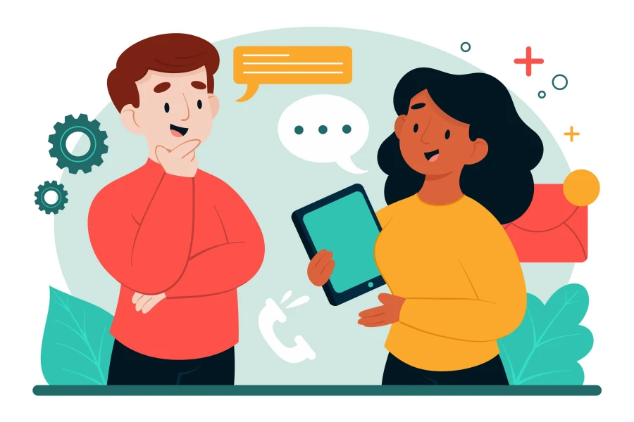 Illustration echange salarié, ressources humaines